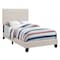 Monarch Specialties Bed, Twin Size, Platform, Teen, Frame, Upholstered, Linen Look, Wood Legs, Beige, Black I 5921T - alternate 1